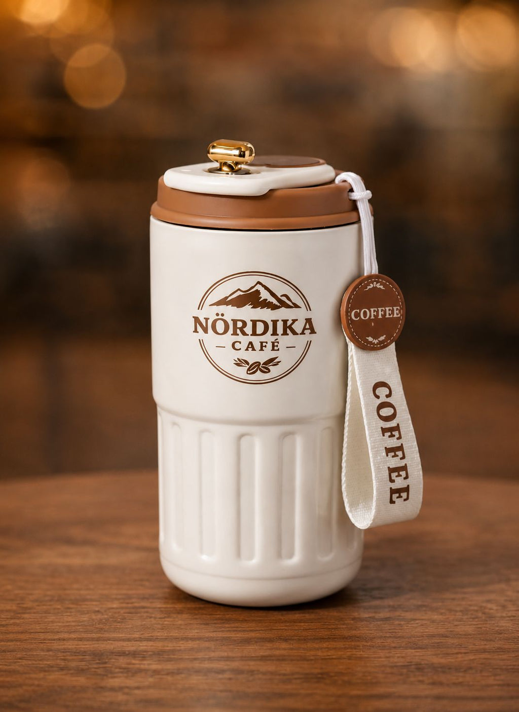 Vaso Térmico NÖRDIKA - Blanco/Marrón