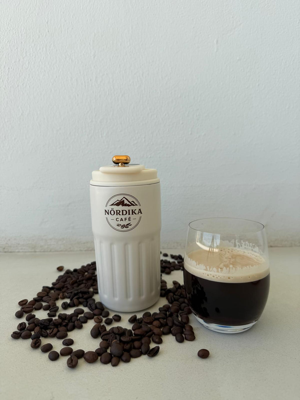 Vaso Térmico NÖRDIKA - Blanco/Crema