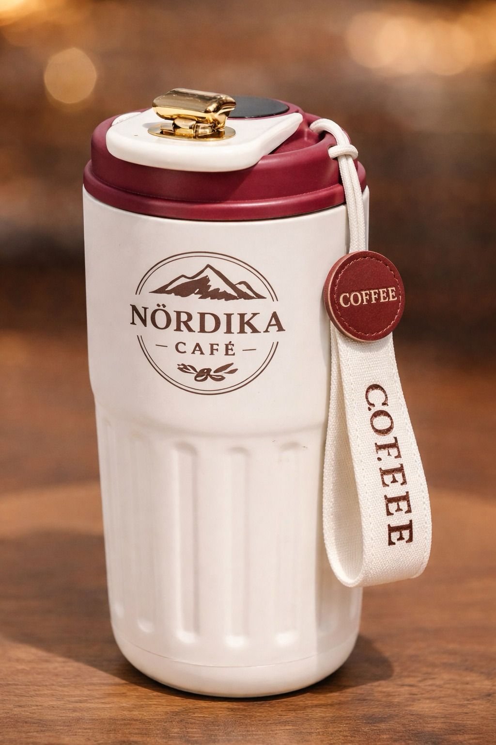 Vaso Térmico NÖRDIKA - Blanco/Burdeos