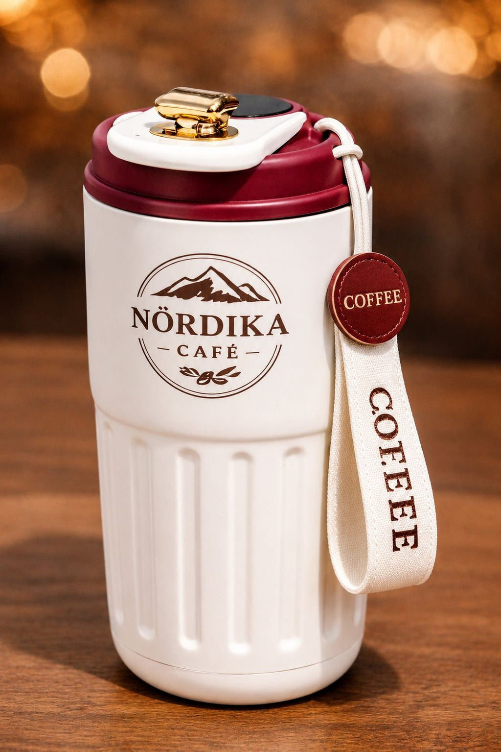 Vaso Térmico NÖRDIKA - Blanco/Burdeos