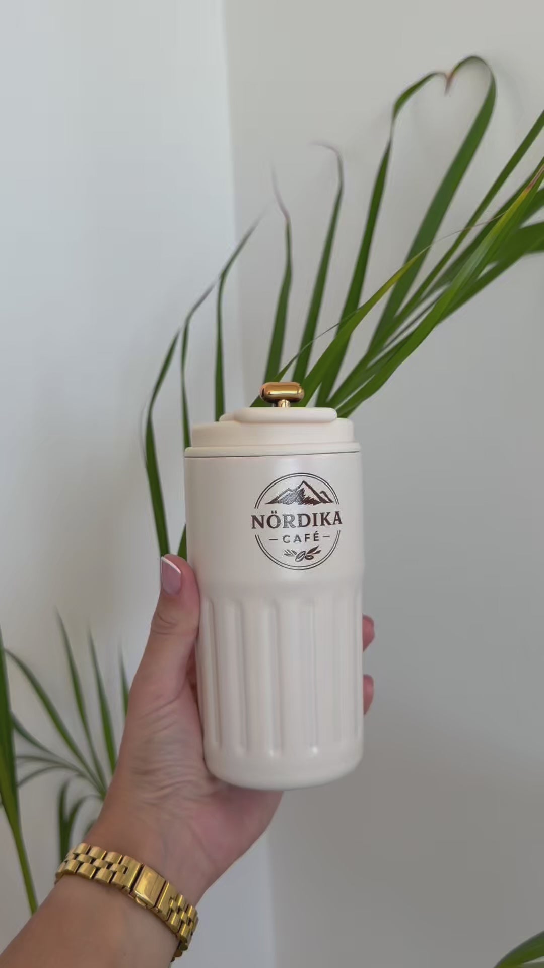 Vaso Térmico NÖRDIKA - Blanco/Crema